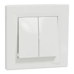 Вимикач, білий, 2-клавішний, 10 А, Asfora - Schneider Electric [EPH0300121]