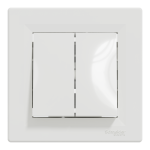 Вимикач двоклавішний самозажимний білий Asfora, Schneider Electric [EPH0300121]