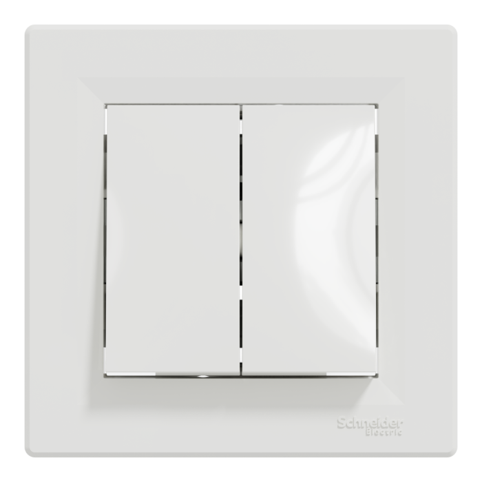 Вимикач двоклавішний самозажимний білий Asfora, Schneider Electric [EPH0300121]