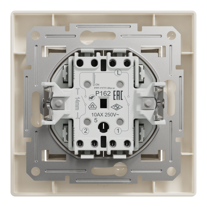 Вимикач двоклавішний самозажимний крем Asfora, Schneider Electric [EPH0300123]