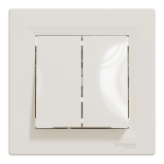 Вимикач двоклавішний самозажимний крем Asfora, Schneider Electric [EPH0300123]