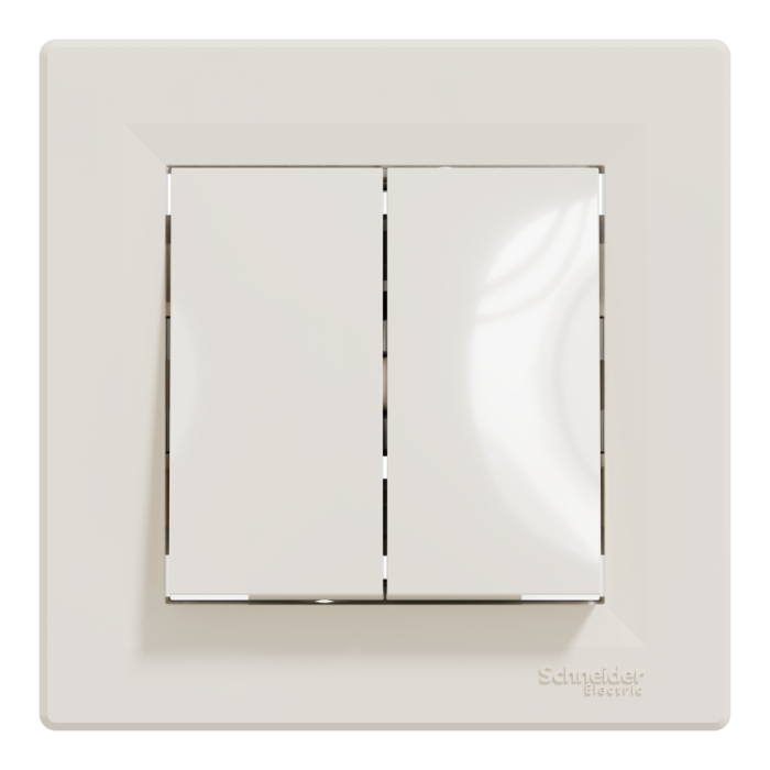 Вимикач двоклавішний самозажимний крем Asfora, Schneider Electric [EPH0300123]