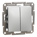 Вимикач, алюмінієвий, 2-клавішний, 10 А, Asfora - Schneider Electric [EPH0300161]