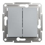 Вимикач двоклавішний самозажимний Asfora сталь, Schneider Electric [EPH0300162]