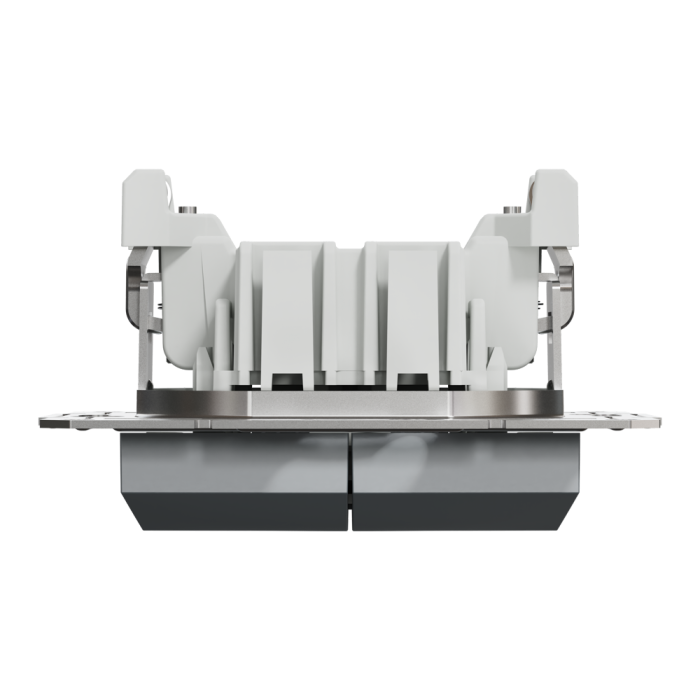 Вимикач двоклавішний самозажимний Asfora сталь, Schneider Electric [EPH0300162]