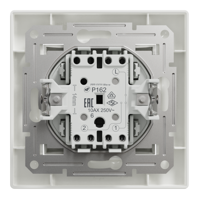 Перемикач одноклавішний самозажимний білий Asfora, Schneider Electric [EPH0400121]