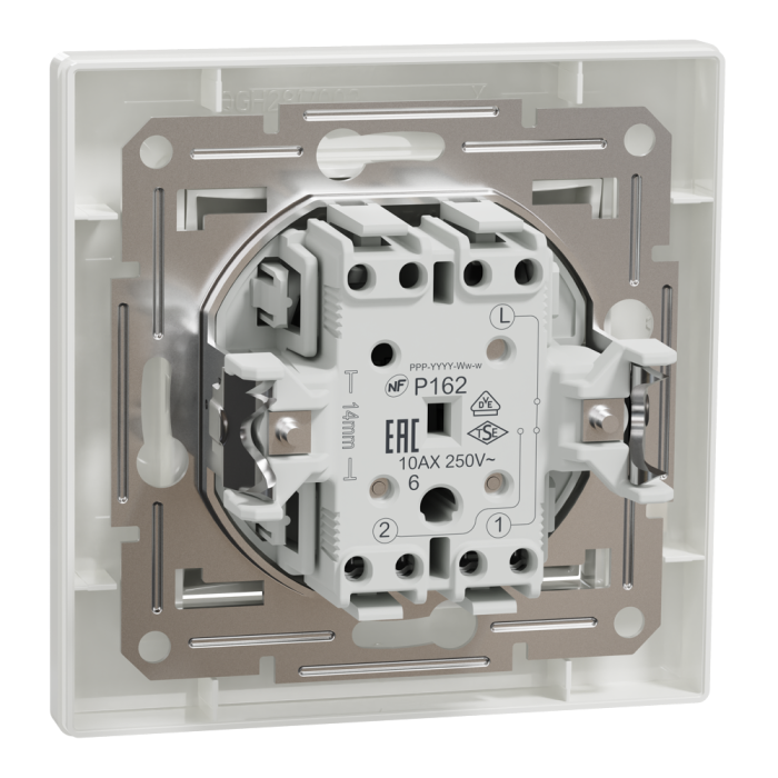 Вимикач, білий, 1-клавішний, 10 А, Asfora - Schneider Electric [EPH0400121]