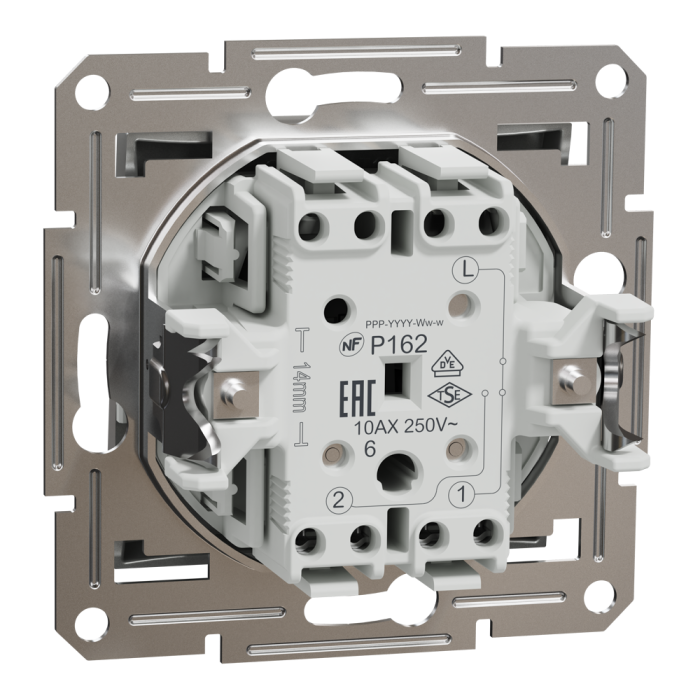 Перемикач одноклавішний самозажимний Asfora алюміній, Schneider Electric [EPH0400161]