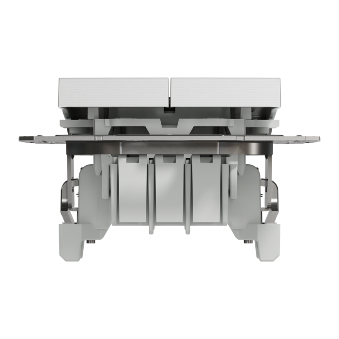 Двоклавішний перемикач самозажимний Asfora алюміній, Schneider Electric [EPH0600161]