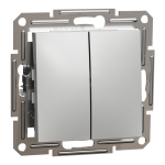 Вимикач, алюмінієвий, 2-клавішний, 10 А, Asfora - Schneider Electric [EPH0600161]