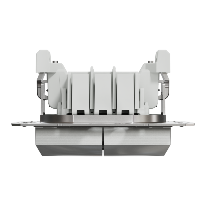 Двоклавішний перемикач самозажимний Asfora алюміній, Schneider Electric [EPH0600161]