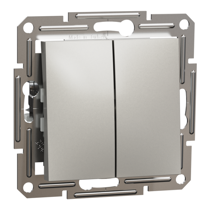 Двоклавішний перемикач самозажимний Asfora бронза, Schneider Electric [EPH0600169]