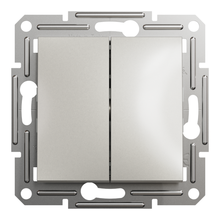 Двоклавішний перемикач самозажимний Asfora бронза, Schneider Electric [EPH0600169]