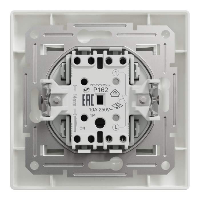 Кнопковий вимикач, самозажимний, білий Asfora, Schneider Electric [EPH0700121]