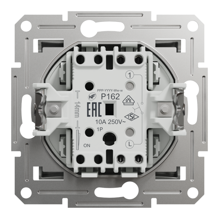 Кнопка 1-клавішна, алюмінієва, 10 А, Asfora - Schneider Electric [EPH0700161]