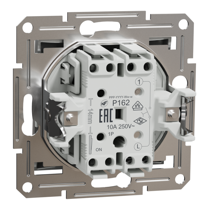 Кнопковий вимикач, самозажимний, Asfora алюміній, Schneider Electric [EPH0700161]