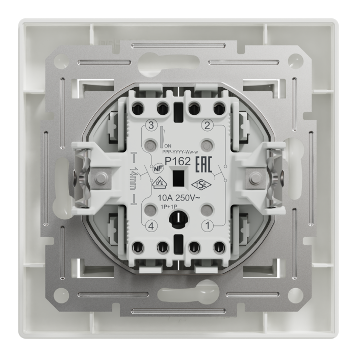 Двоклавішний кнопковий вимикач, самозажимний, білий Asfora, Schneider Electric [EPH1100121]