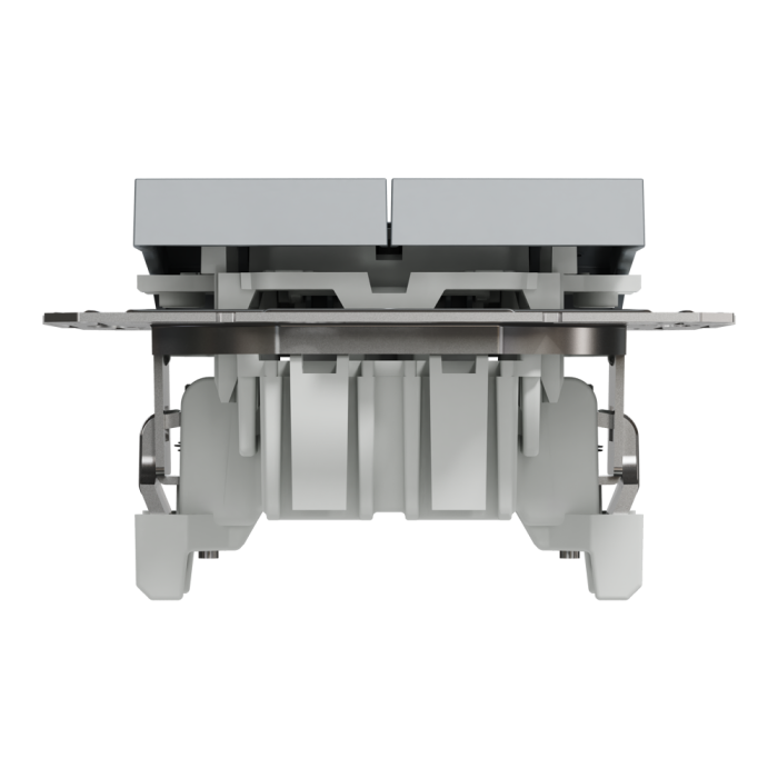 Двоклавішний вимикач кнопковий, самозажимний, Asfora сталь, Schneider Electric [EPH1100162]