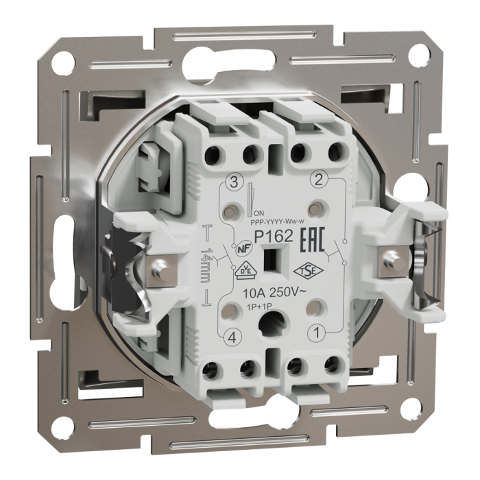 Двоклавішний вимикач кнопковий, самозажимний, Asfora бронза, Schneider Electric [EPH1100169]
