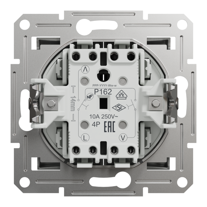 Вимикач для жалюзі, самозажимний, Asfora алюміній, Schneider Electric [EPH1300161]