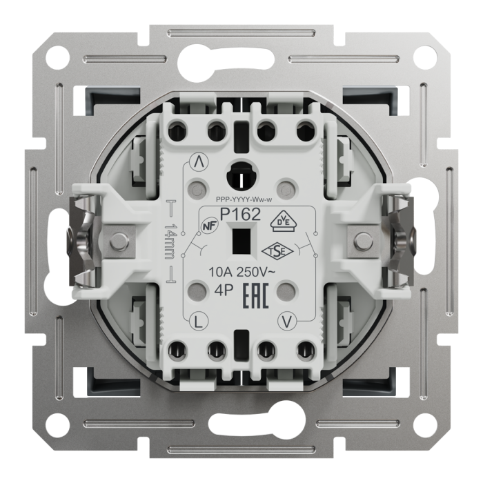 Вимикач для жалюзі, самозажимний, Asfora сталь, Schneider Electric [EPH1300162]