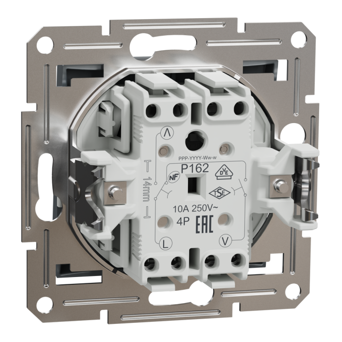 Вимикач для жалюзі, самозажимний, Asfora сталь, Schneider Electric [EPH1300162]