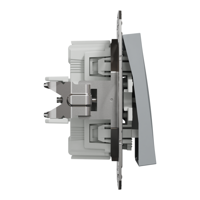 Вимикач для жалюзі, самозажимний, Asfora сталь, Schneider Electric [EPH1300162]