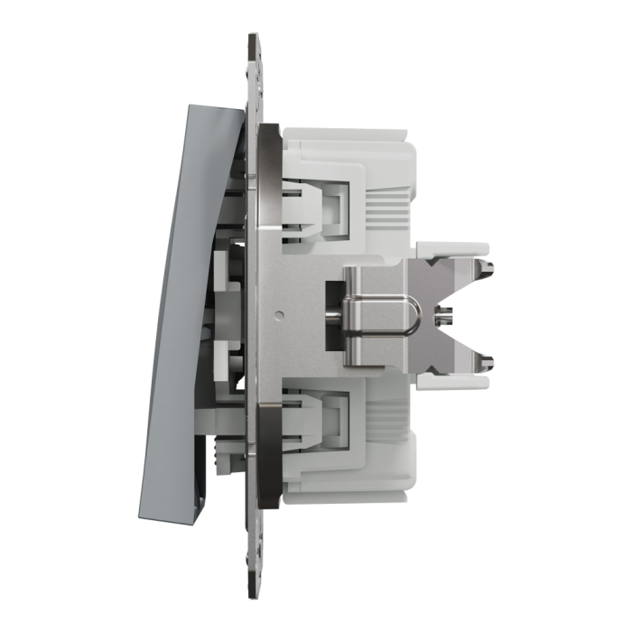 Вимикач для жалюзі, самозажимний, Asfora сталь, Schneider Electric [EPH1300162]
