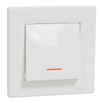 Вимикач, білий, 1-клавішний, 10 А, Asfora - Schneider Electric [EPH1400121]