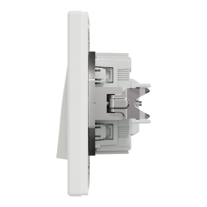 Вимикач одноклавішний, з підсвіткою, самозажимний, білий Asfora, Schneider Electric [EPH1400121]