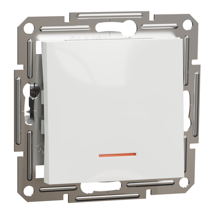 Вимикач одноклавішний з підсвіткою, білий, Asfora, без рамки, Schneider Electric [EPH1470121]