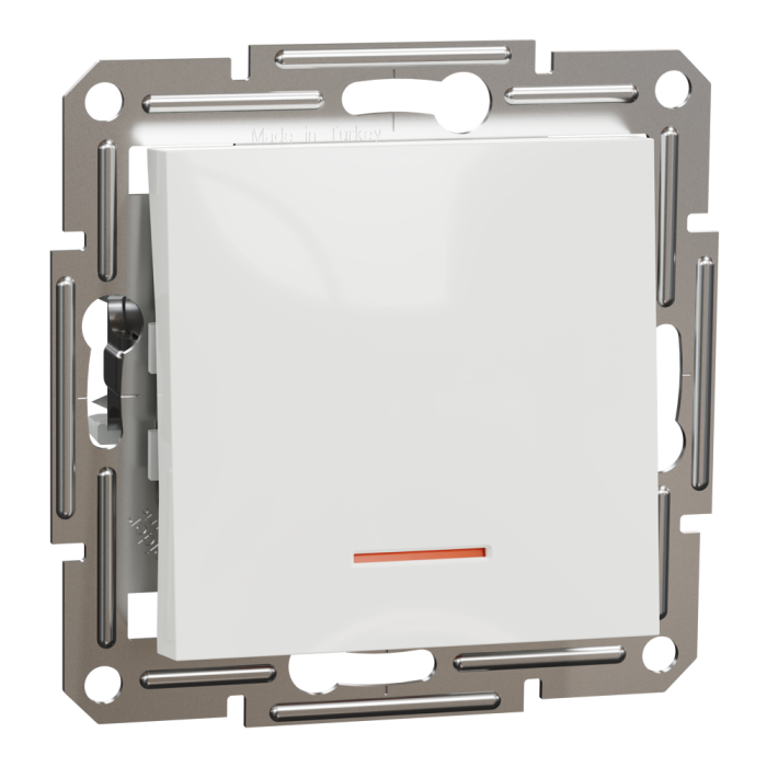 Перемикач одноклавішний з підсвіткою, білий, Asfora, без рамки, Schneider Electric [EPH1570121]