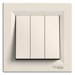 Вимикач, кремовий, 3-клавішний, Asfora - Schneider Electric [EPH2100123]