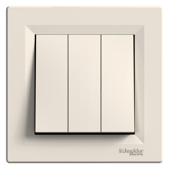 Вимикач трьохклавішний крем Asfora, Schneider Electric [EPH2100123]