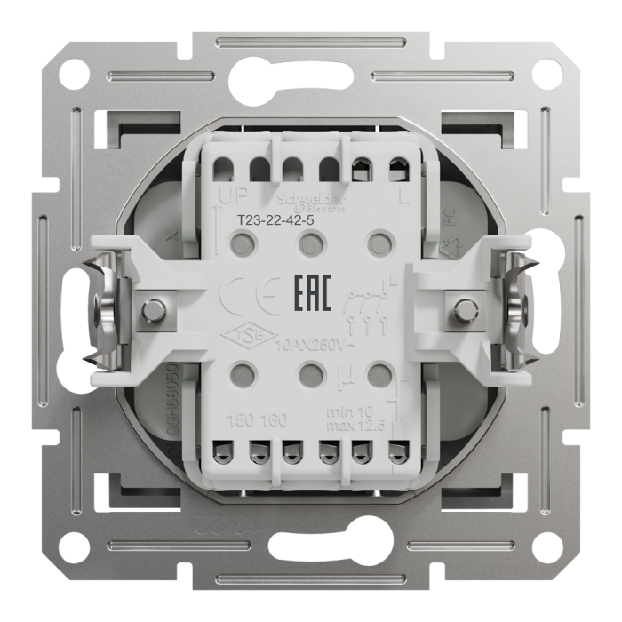 Вимикач трьохклавішний алюміній Asfora, Schneider Electric [EPH2100161]