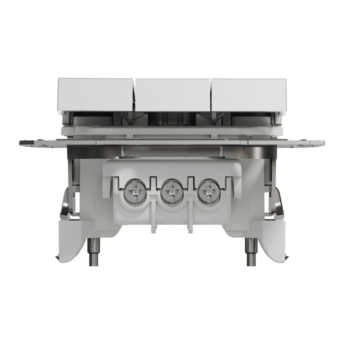 Вимикач трьохклавішний алюміній Asfora, Schneider Electric [EPH2100161]