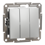 Вимикач, алюмінієвий, 3-клавішний, Asfora - Schneider Electric [EPH2100161]