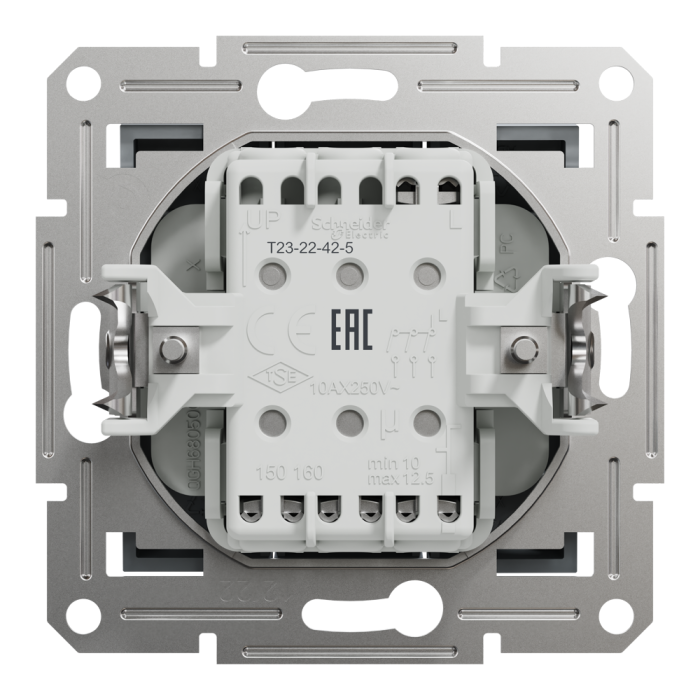 Вимикач трьохклавішний сталь Asfora, Schneider Electric [EPH2100162]