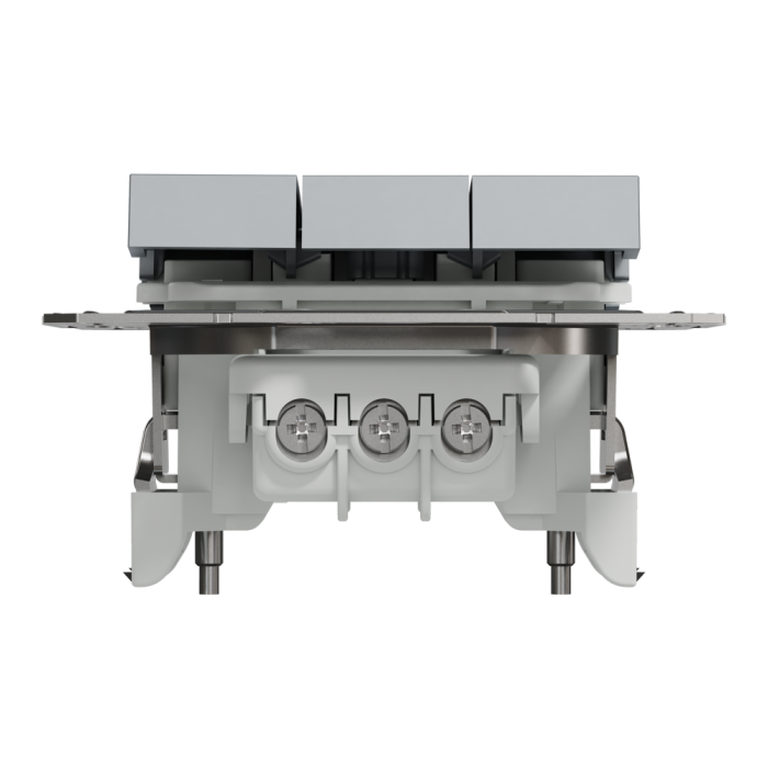 Вимикач трьохклавішний сталь Asfora, Schneider Electric [EPH2100162]
