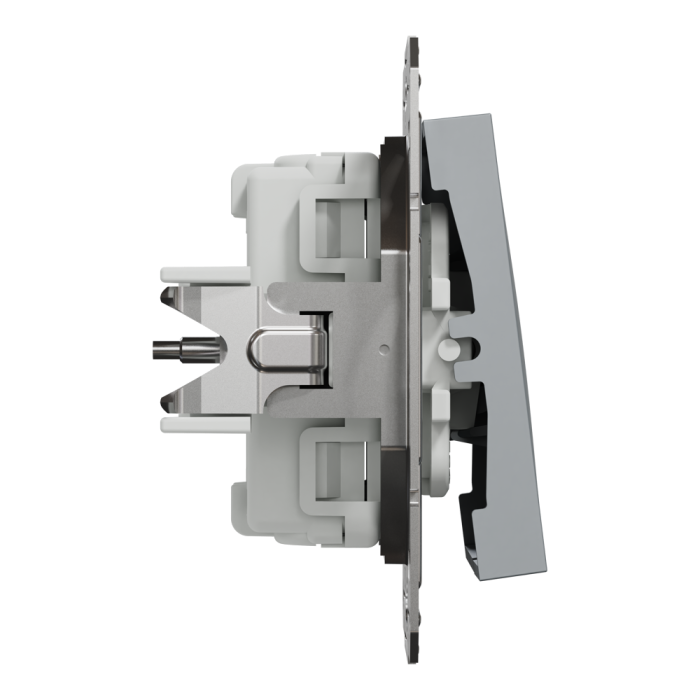 Вимикач трьохклавішний сталь Asfora, Schneider Electric [EPH2100162]