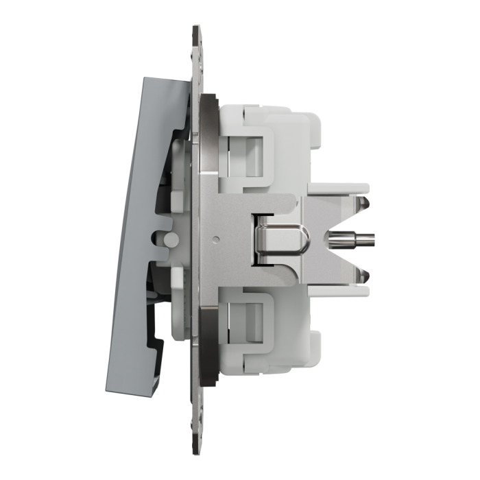 Вимикач трьохклавішний сталь Asfora, Schneider Electric [EPH2100162]