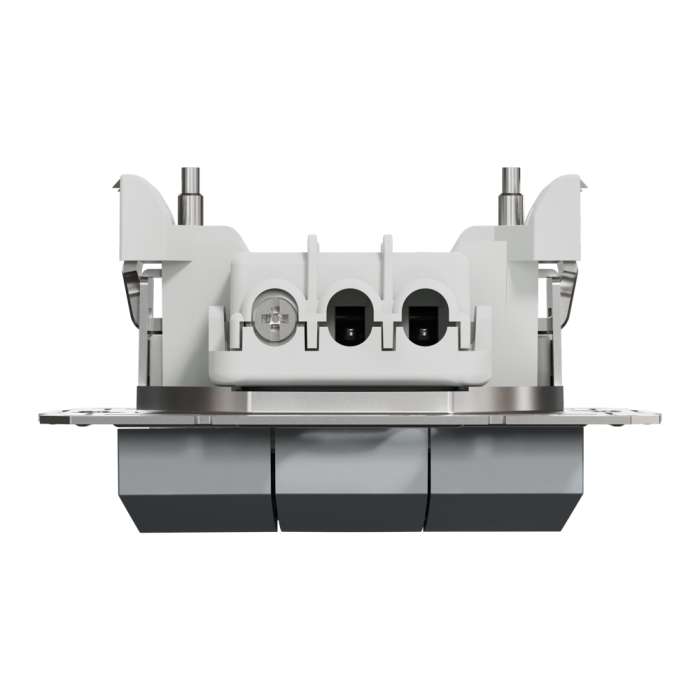 Вимикач трьохклавішний сталь Asfora, Schneider Electric [EPH2100162]