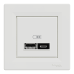 USB розетка, біла, Asfora - Schneider Electric [EPH2700321]