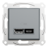 USB розетка, сталь, Asfora - Schneider Electric [EPH2700362]
