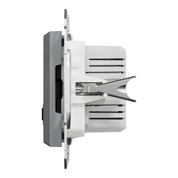Подвійний зарядний пристрій USB 2.4 A, сталь, Asfora, Schneider Electric [EPH2700362]