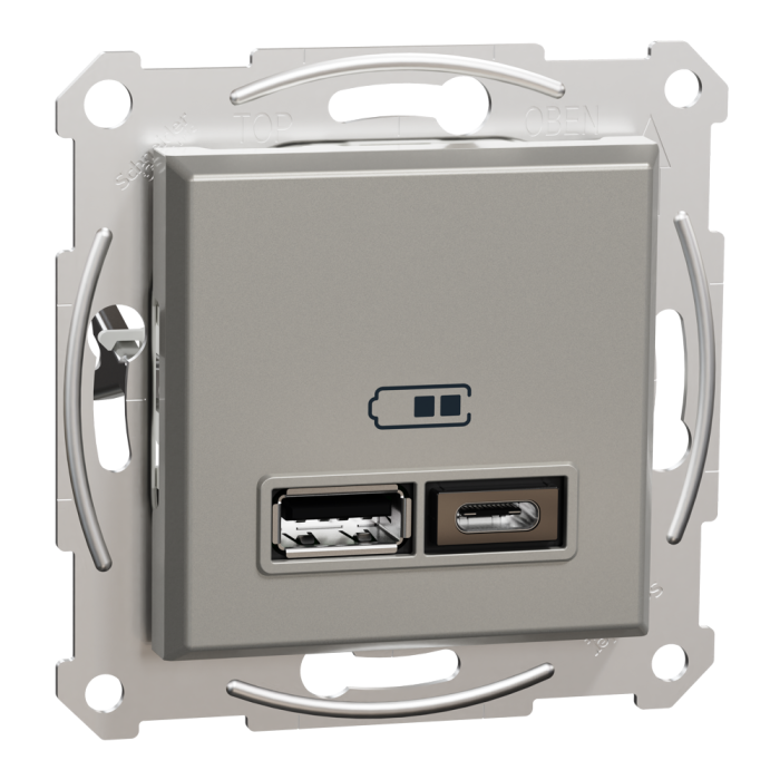 Подвійний зарядний пристрій USB 2.4 A, бронза, Asfora, Schneider Electric [EPH2700369]