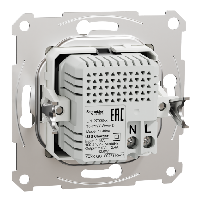 Подвійний зарядний пристрій USB 2.4 A, бронза, Asfora, Schneider Electric [EPH2700369]