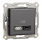 USB розетка А+С, 3 А, 45 Вт, антрацит, Schneider Electric [EPH2700471]