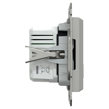 Подвійний зарядний пристрій USB, Asfora, тип A+C, 21 Вт, механізм з супортом, алюміній, Schneider Electric [EPH2700561]