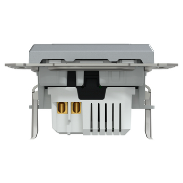 Подвійний зарядний пристрій USB, Asfora, тип A+C, 21 Вт, механізм з супортом, сталь, Schneider Electric [EPH2700562]